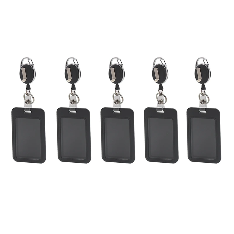 

AT93-5PCS Work Permit Card Set - Rope Retractable Neck Hanging Document Card Set - Chest Tag Access Control Protective Set
