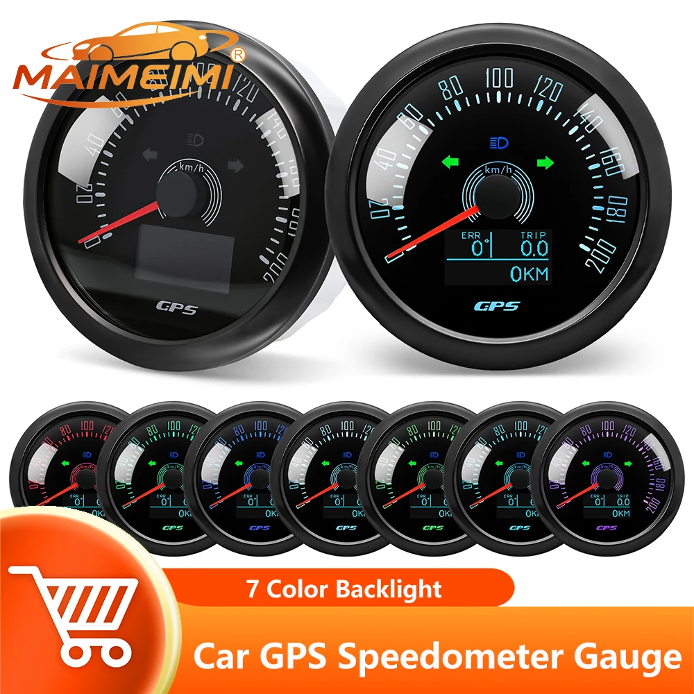 Universal Digtal Car Speedometer Gauge For Motorcycle 85MM 3 in 1 GPS Speed Meter COG TRIP Total Mileage Odometer Fit Marine Car