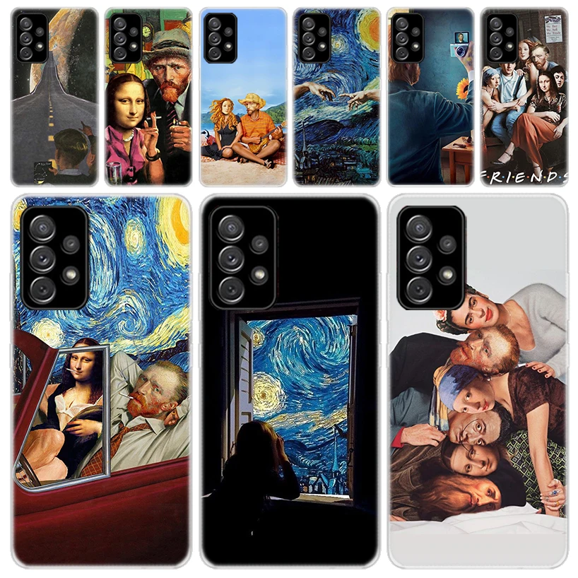 Van Gogh Mona Lisa Funny Art Soft Phone Case for Samsung Galaxy A51 A50S A41 A31 A21S A11 A71 A70 A40 A30S A20E A10 A6 A7 A8 + A