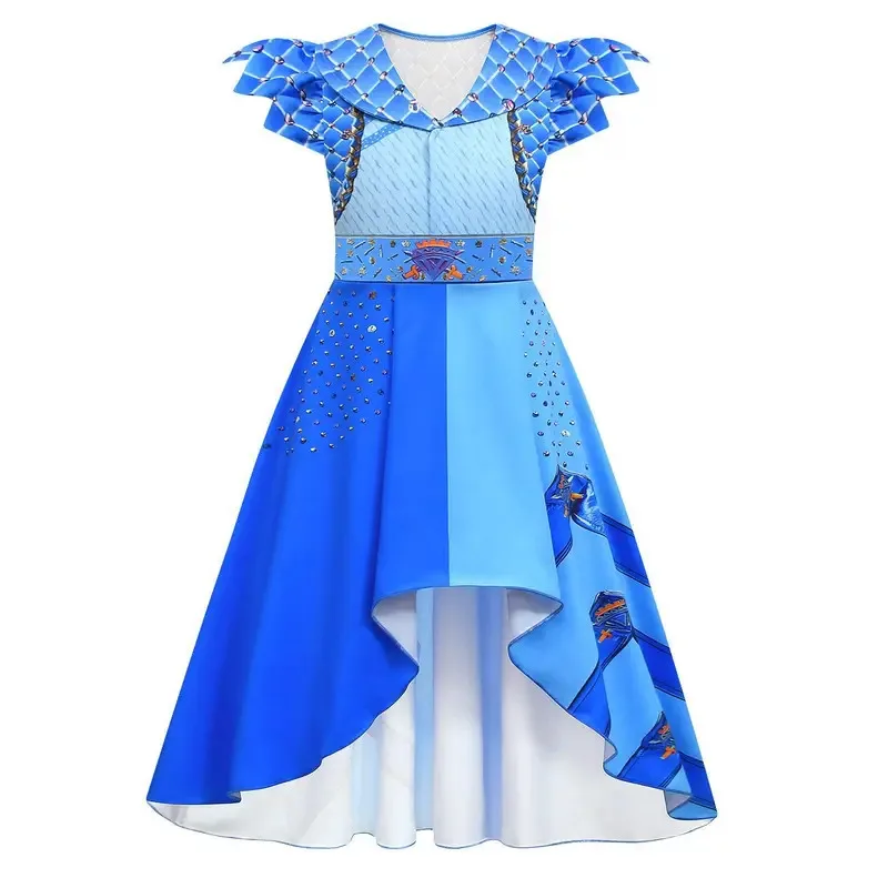 أزياء الأطفال D-Descendants4 التأثيرية للفتيات ملابس ذات طابع أحمر فستان كلوي التأثيري أزياء أداء الهالوين