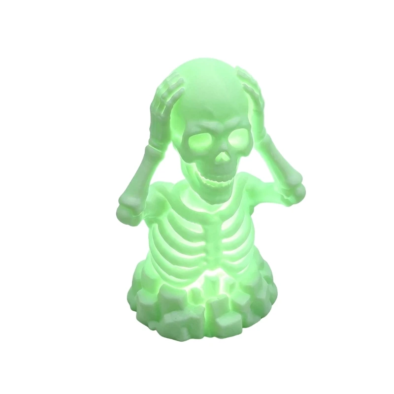 Rib-Line Bone Character Figure, 3D Shelf Form with Head-and-Hand Detail for a Home Display Area or Desk