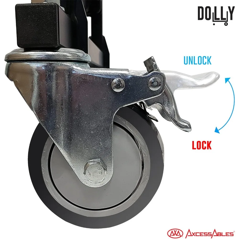 عربة يد قابلة للطي شديدة التحمل مع عجلات، شاحنة منصة بسعة 700 رطل للأمتعة والمعدات ومعدات DJ ومعدات المرافق