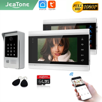 Jeatone 7inch Video Door Phone Intercom Doorbell Tuya Smart Door Eye Camera kit For Wireless WiFi Remote Access Control System