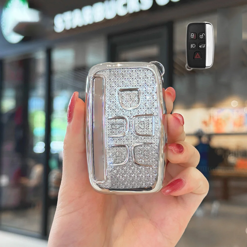 White Diamond TPU for Land Rover Range Rover Sport Evoque Freelander for Jaguar XF XJ XE XJL XF Remote Car Key Case Cover Fob - Image 6