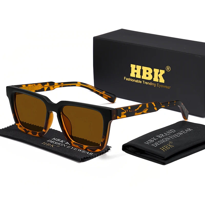HBK Retro Herren Schutzbrille Tr-90 Großer Rahmen Tempelspitzen Design Polarisierte Sonnenbrille Damen Outdoor-Fahrbrille