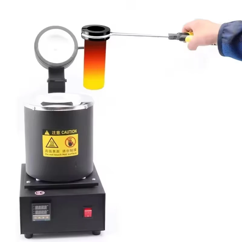 Mini Electric Gold Melting Furnace Digital DIY Metal Melting Machine High Temperature Gold Casting Furnace for Jewelry Making