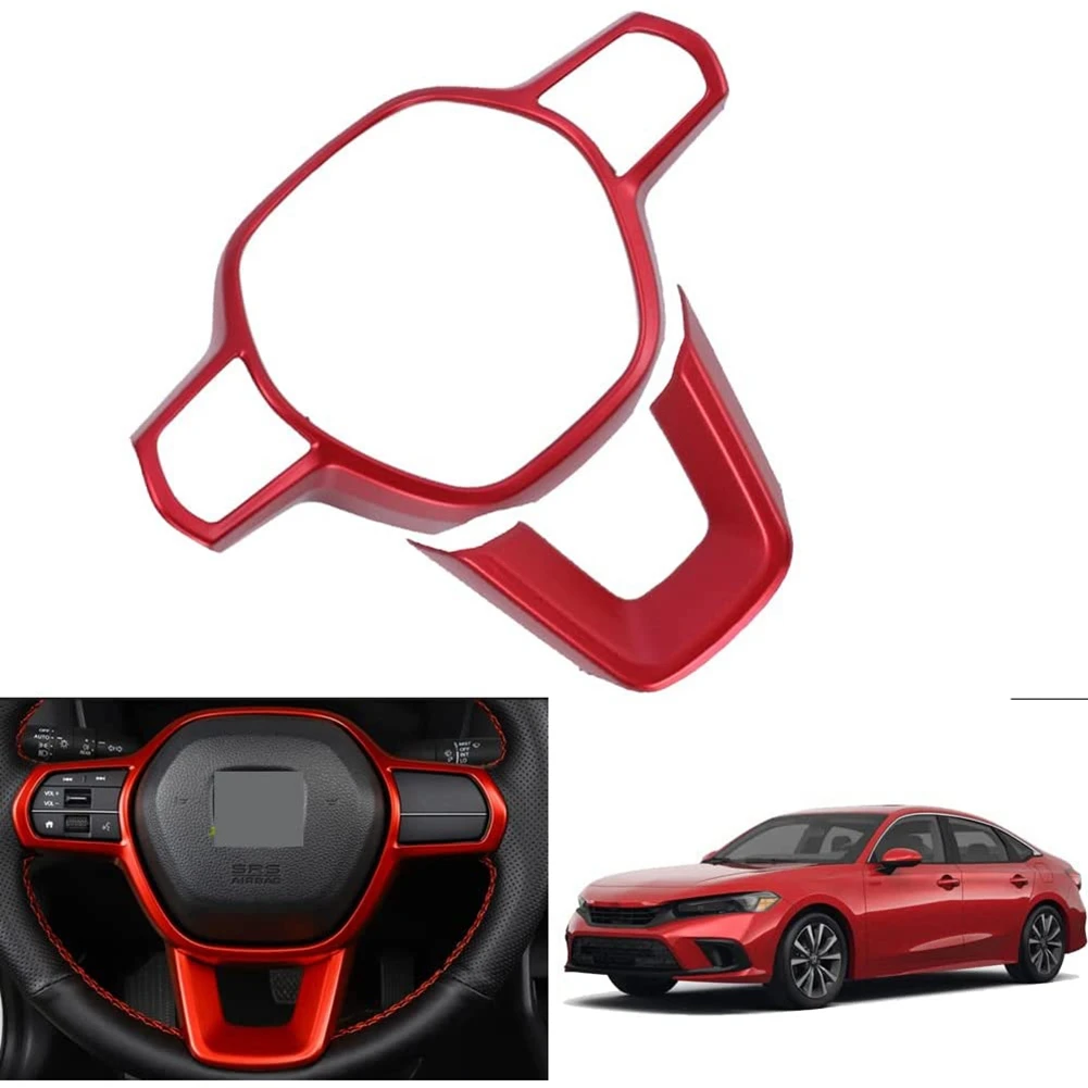 For 11Th Honda Civic 2022 Auto Steering Wheel Panel Button Cover Trim Sticker Decal Frame Car