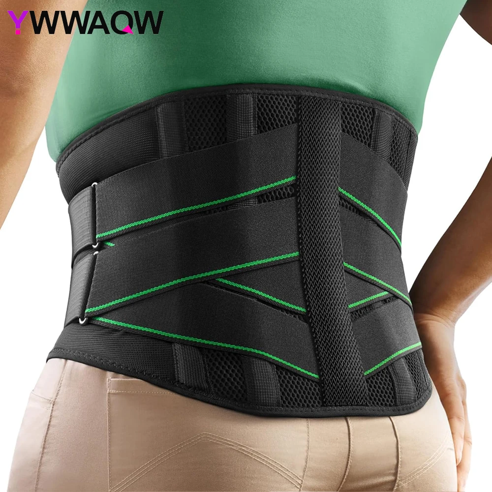 Ergonomic Back Support Belt for Men Women Lower Back Pain with 7 Metal Stays, Comfy Back Brace with 3D Soft Pad