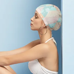 Women Ladies Fashion Stylish Nylon Retro Ventilation Comfortable Swimming Cap Hats Accessories Waterproof Fishtail