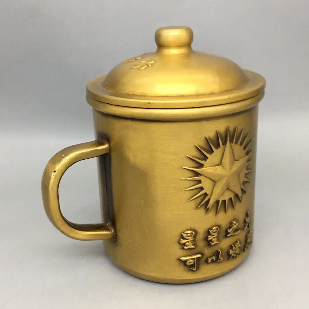 Antique Bronze Collection Large Chairman Mao Tea Cup