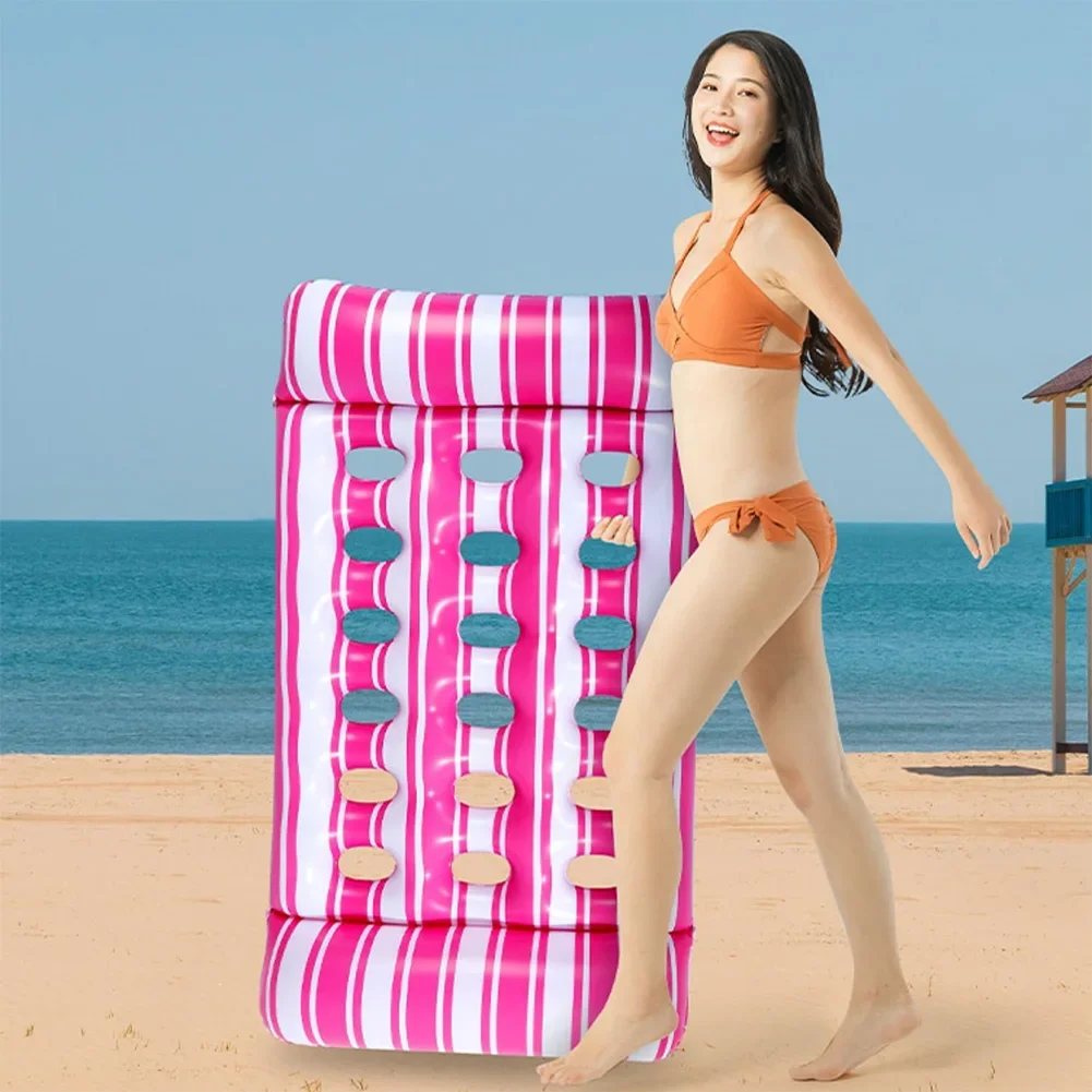 Inflatable Water Sleeping Bed PVC Floating Lounger Air Mattress Water Hammock Float Sun Lounger Swimming Pool Home Accessories
