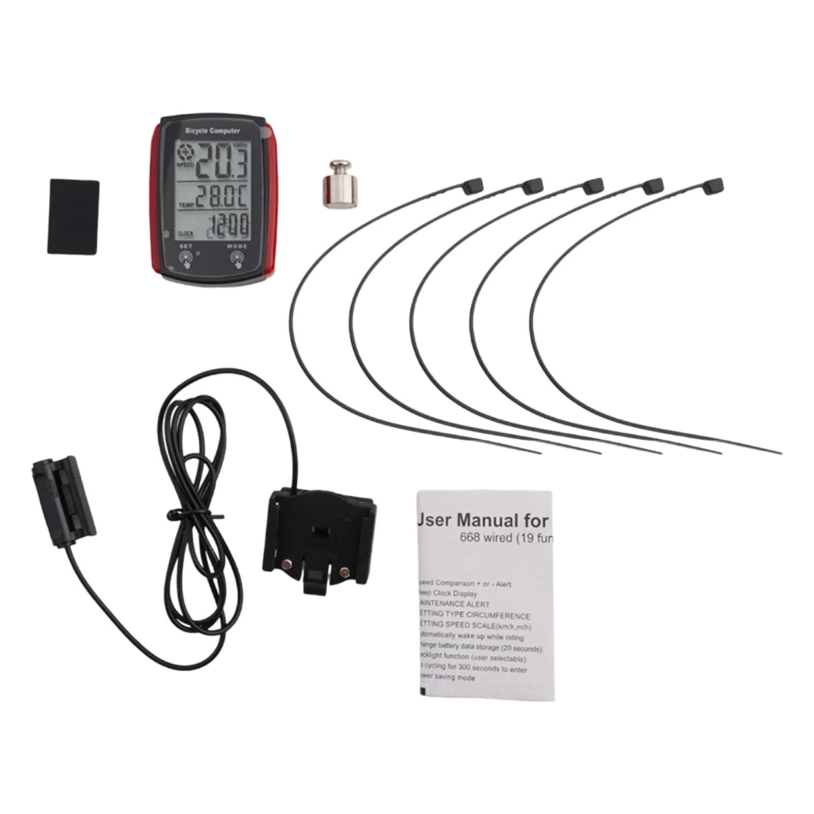 

Waterproof Wired Bicycle Computer Speedometer with LCD Odometer for Real Time Speed Distance Tracking English Manual