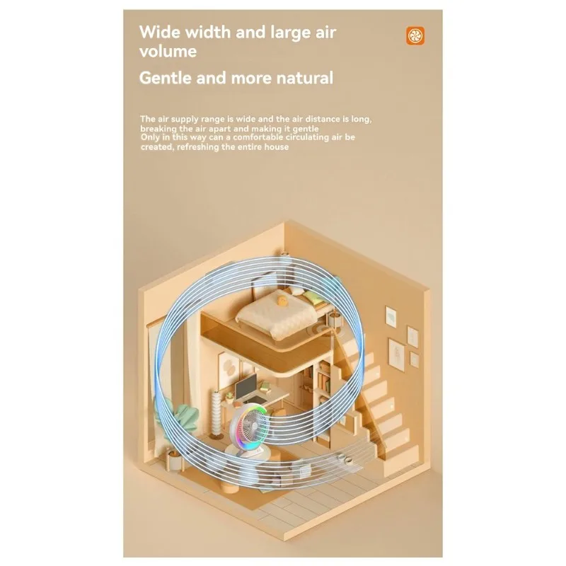 

Rainbow Desktop Fan,3 Speeds Table Fan High-Speed Usb For Home Tablefan For Office Bedroom Kitchen