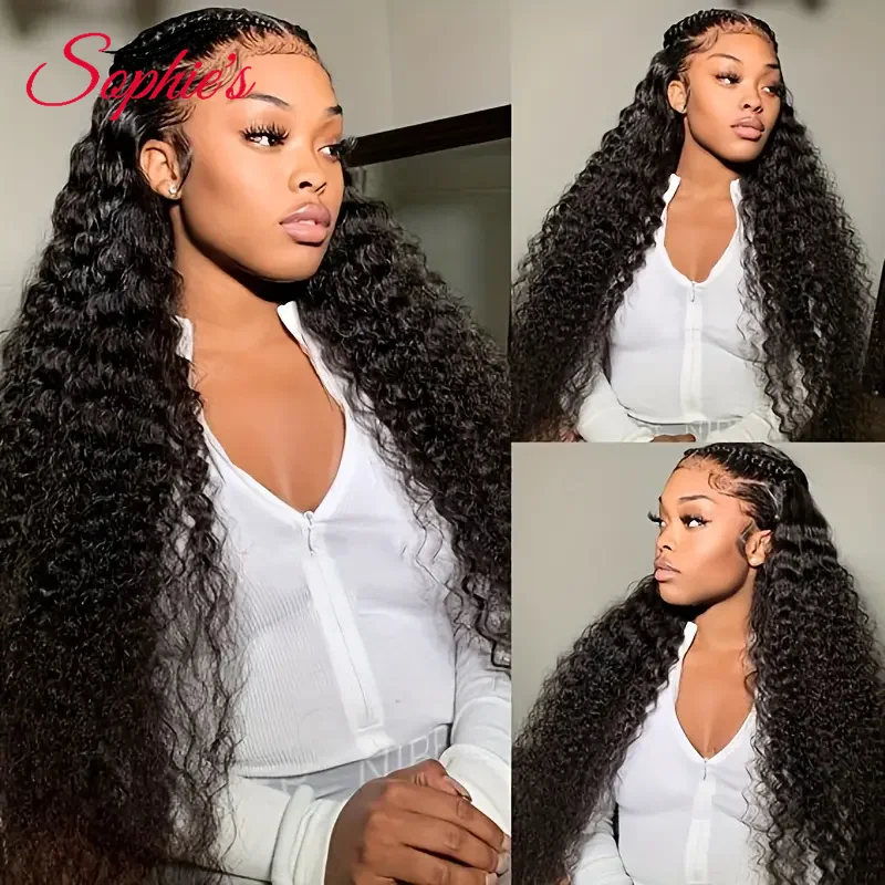 180% Density Deep Wave Wig Human Hair Wigs Lace Closure 4X4 Lace Closure Wig Pre Plucked 4x4 Lace Closure Wig Brazilian Hair