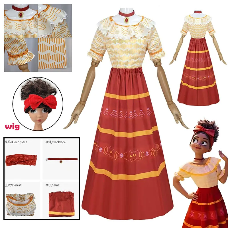 WHH Anime Movie Enca Dolores Madrigal cosplay costume Shirt dress Nice cosplay outfits women role play party Or daily wear