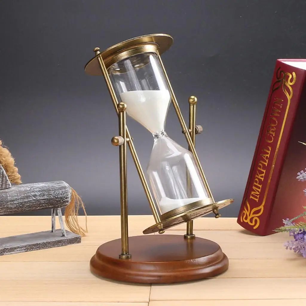 15 Minutes Wooden Frame Rotating Hourglass Sandglass Sand Timer Home Office Desk Decoration