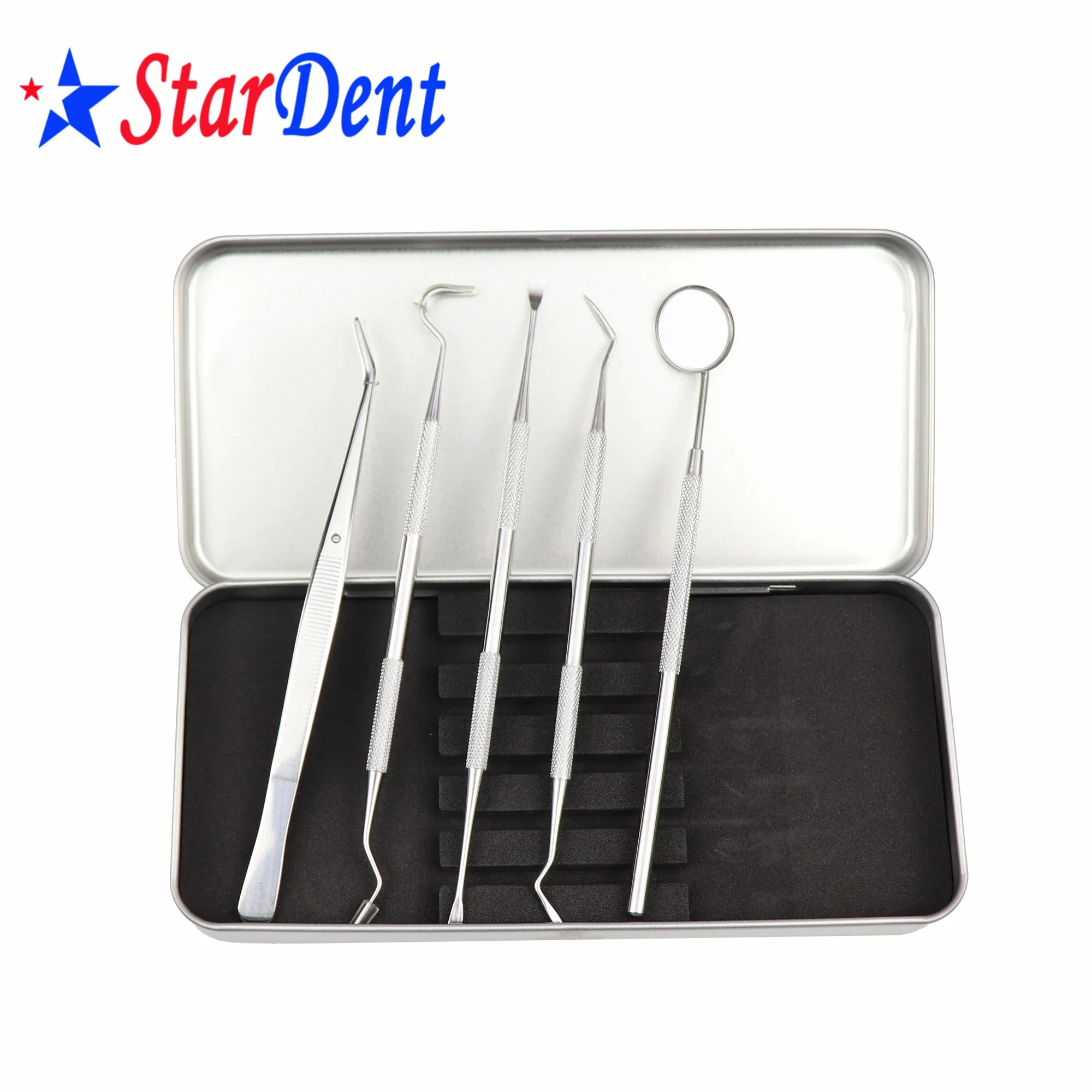 Dentals Instruments Scalers Hygienes Kit Dentals Scrapers Mouth Mirror Tweezers 5pcs/box