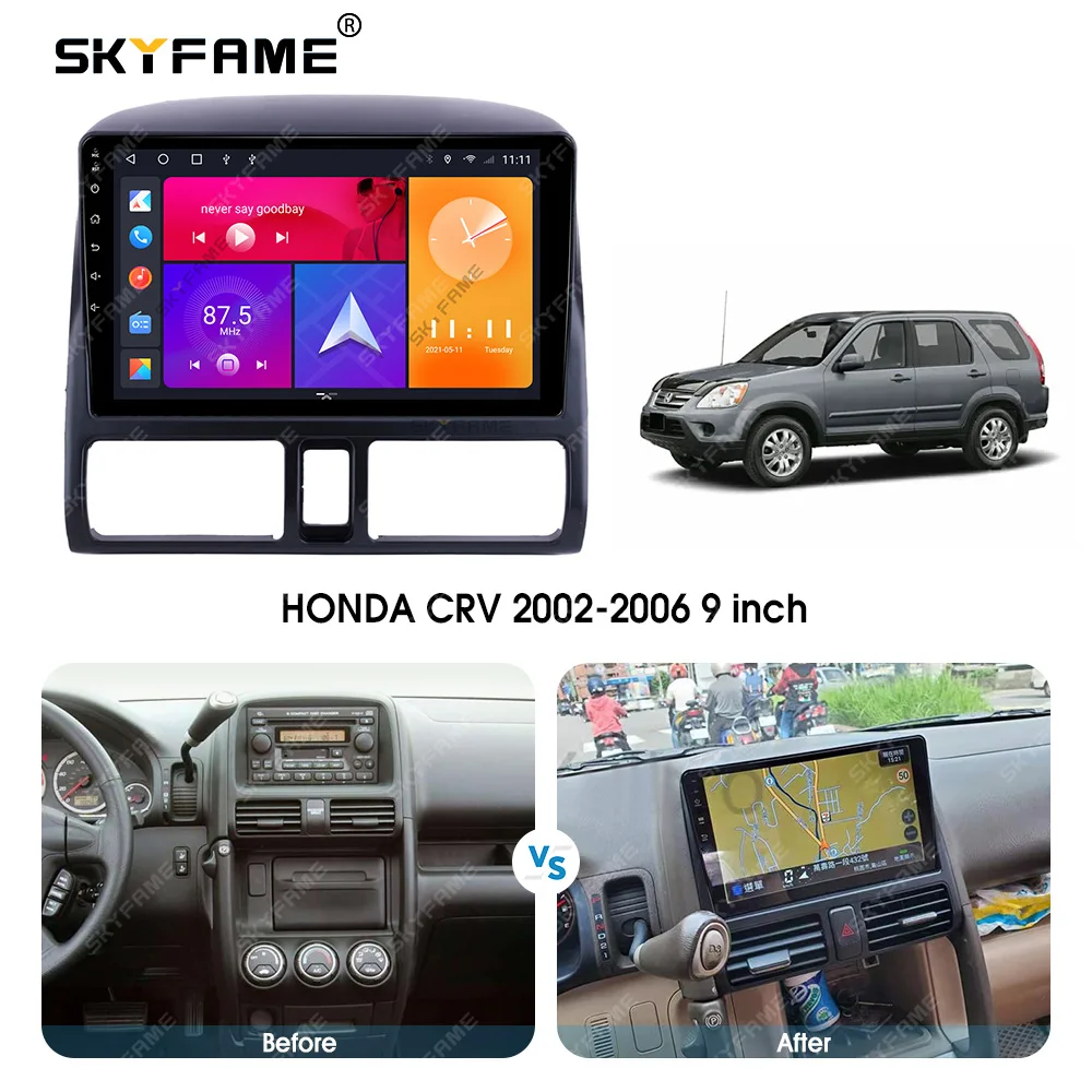 SKYFAME автомобильная рамка, адаптер для фасции, Android радиоприемник, комплект панели для крепления приборной панели для Honda CRV C-RV
