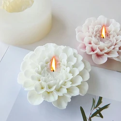 Herramienta de fabricación de velas de flor de pétalos múltiples, molde de silicona de resina de jabón hecho a mano biomimético, bandeja de hielo de bebida de decoración de pastel de Chocolate