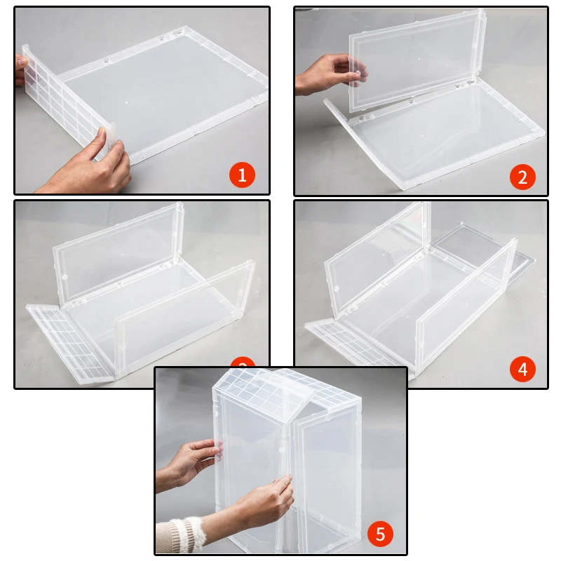 hard plastic AJ Sneakers Box plastic shoe box Stackable Cabinet Storage Box high-top Dustproof AJ shoes organizers Shoe Rack