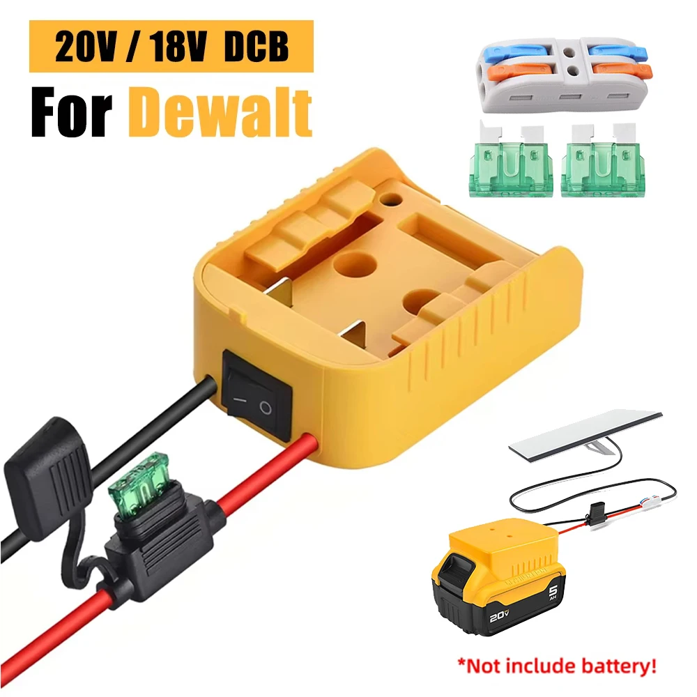 

Адаптер-преобразователь для литий-ионного аккумулятора Dewalt 18 В/20 В, разъем питания «сделай сам» с переключателем ВКЛ/ВЫКЛ и предохранителем на 30 А для радиоуправляемых автомобилей «сделай сам»