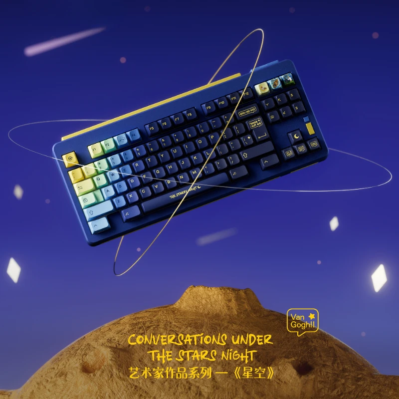 Imagem -03 - Xvx-the Starry Night Keycaps Custom Jsa Cherry Profile Keycaps Lados Sublimação Dye Colorido Faça Você Mesmo Key Cap 152 Chaves