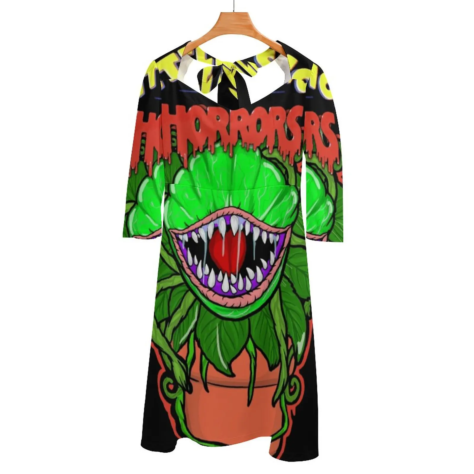 Little Shop Of Horrors Audrey 2 Back Lacing Backless Dress Square Neck Dress Sweet Elegant Dress Little Shop Horrors 80S 1980S