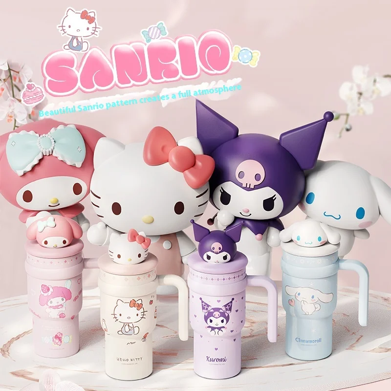 

Новая изолированная бутылка для воды Sanrio большой емкости, мужской и женский термос с защитой от холода, высокое эстетичное значение, кухонный обеденный бар
