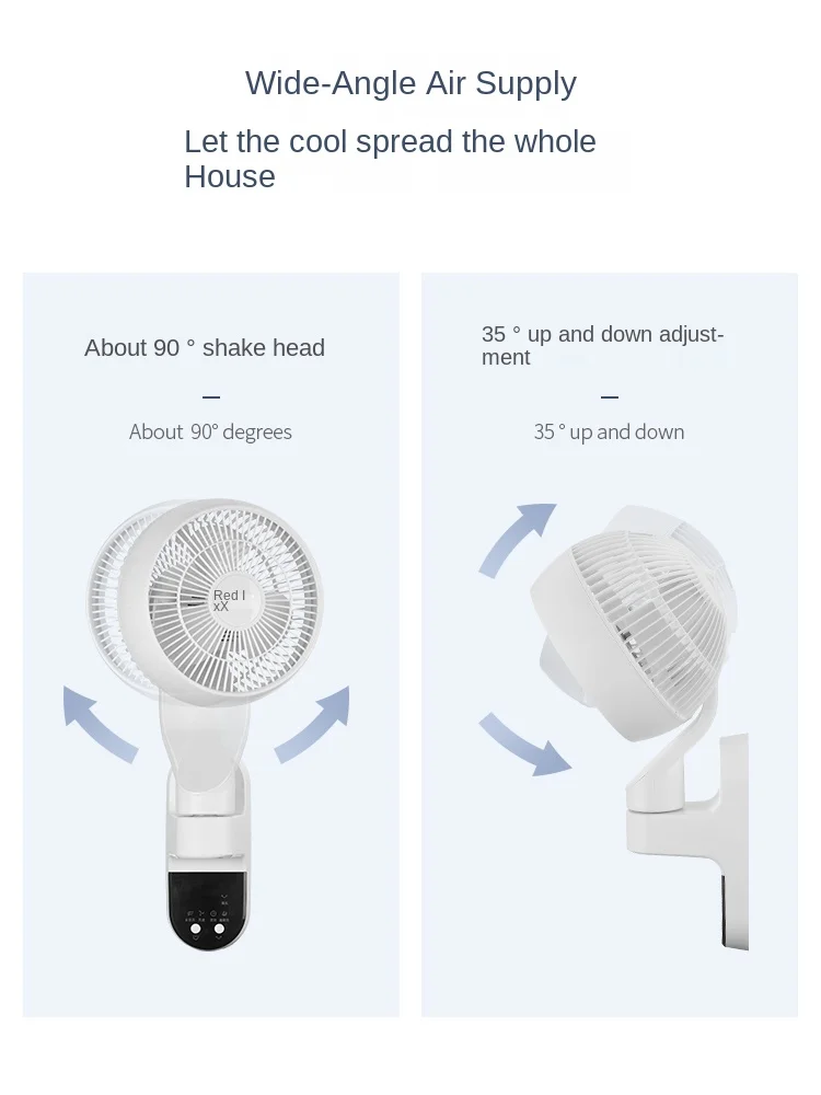 Imagem -04 - Ventilador de Circulação de ar Luz de Parede Ventilador Elétrico Doméstico Montado na Parede Forte e Industrial Agite