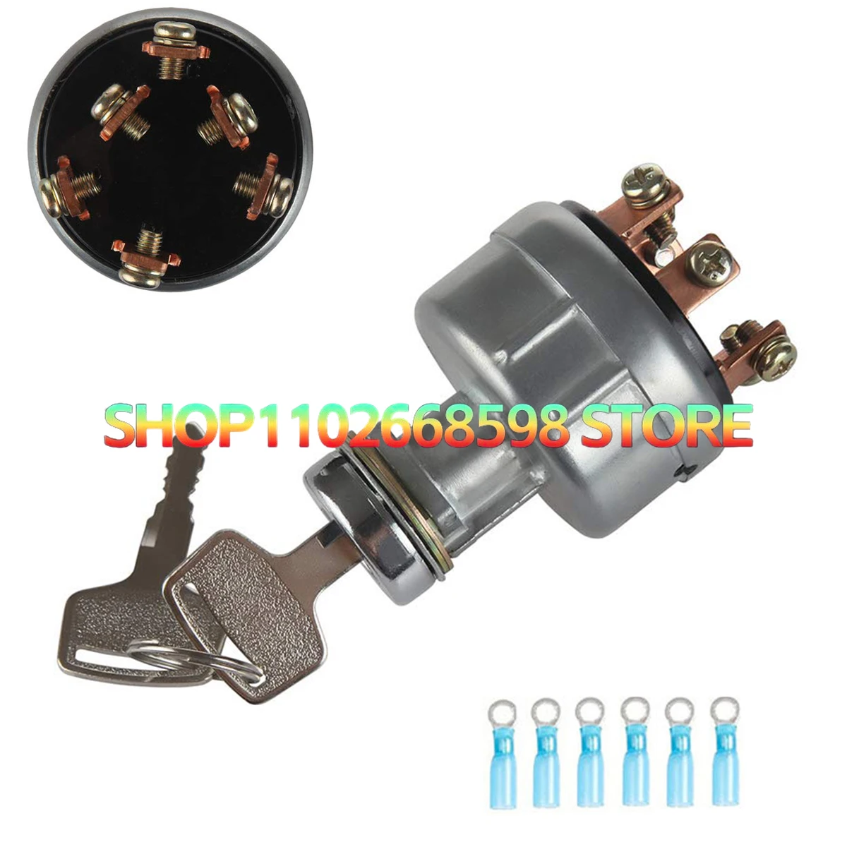 

Universal Ignition Switch with 4-Position 6-Terminal lgnition Switch Suit Harvester Tractor, Trailer, Agricultura