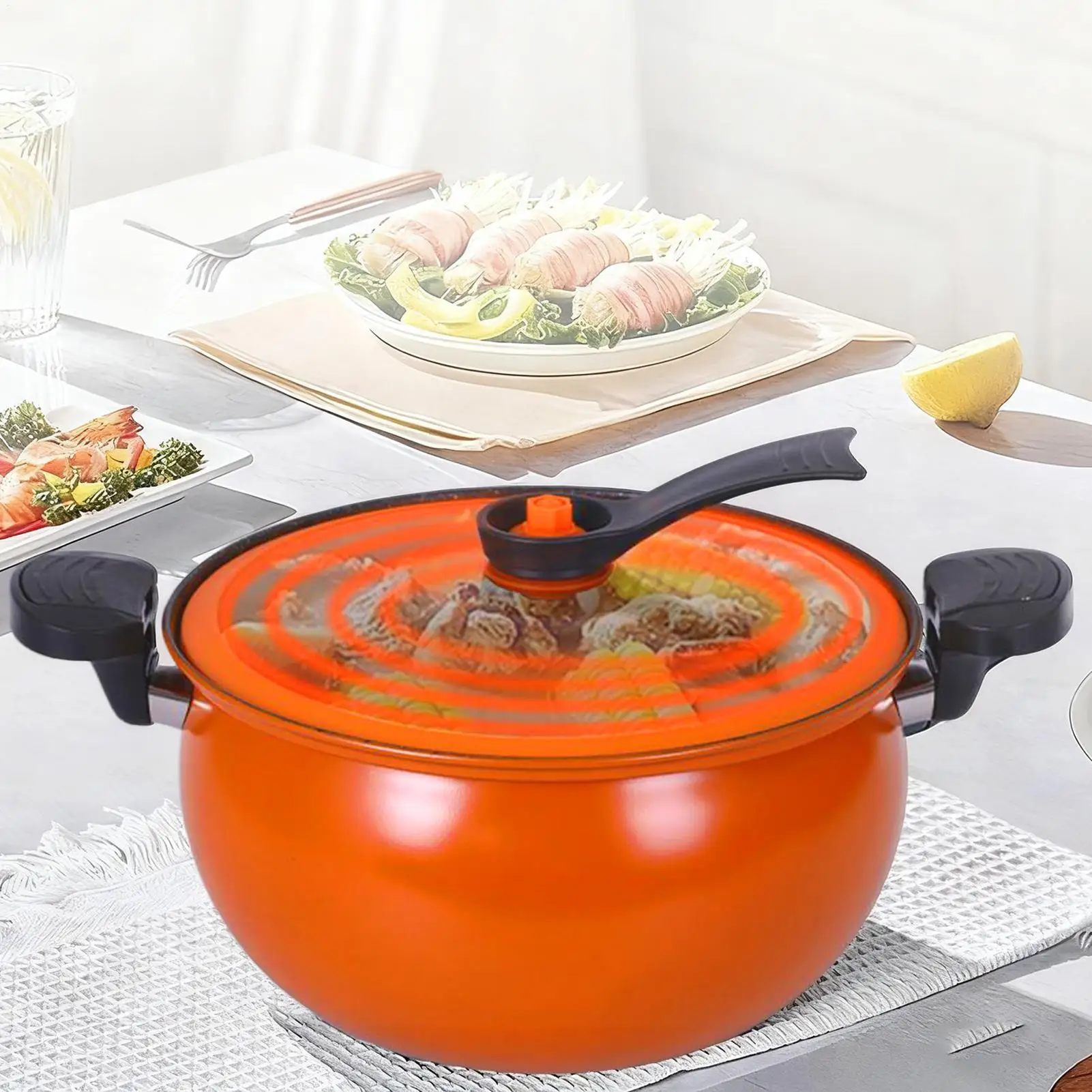 

Cooking Pot Large Deep Cookware with Visible Lid Induction Pot Saucepan with Handles for Gas Ceramic Electric Stove Home Kitchen