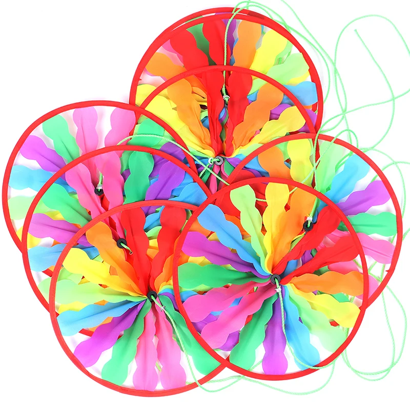 Rainbow Wheel Windmill Wind Spinner Whirligig Garden Funny Children Toys