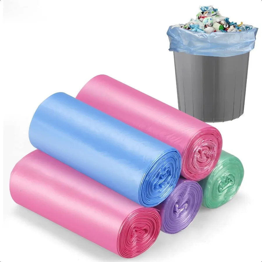 

Маленькие мешки для мусора, 4 галлона, мешки для мусора, маленькие мешки для мусора, мусорное ведро для ванной комнаты, офиса, 5 рулонов, 100 цветов (