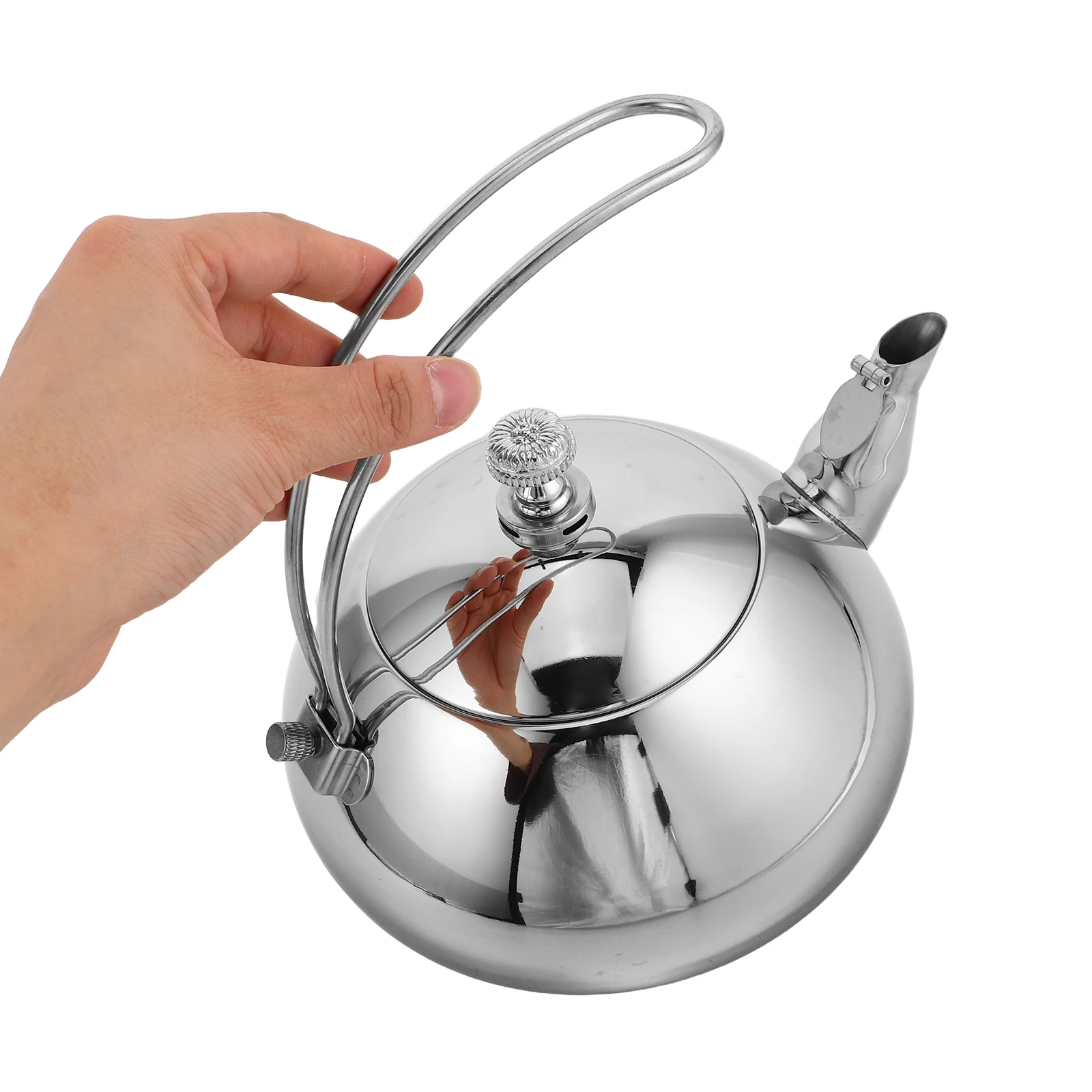 

Stainless Steel Teapot Ergonomic Handle Precision Filter Induction Compatible Elegant Design Home Office Use for Loose