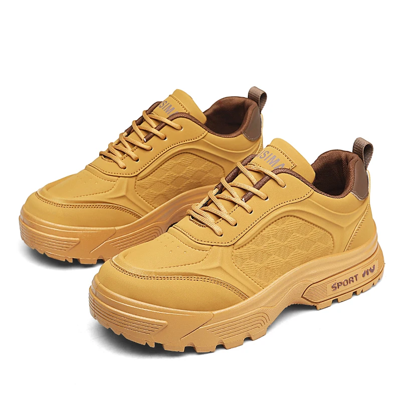 2095 Grote gele herenlaarzen Outdoor Waterafstotende coating Medium - Top Britse stijl Retro werklaarzen Winter Sneeuw Katoen Fas