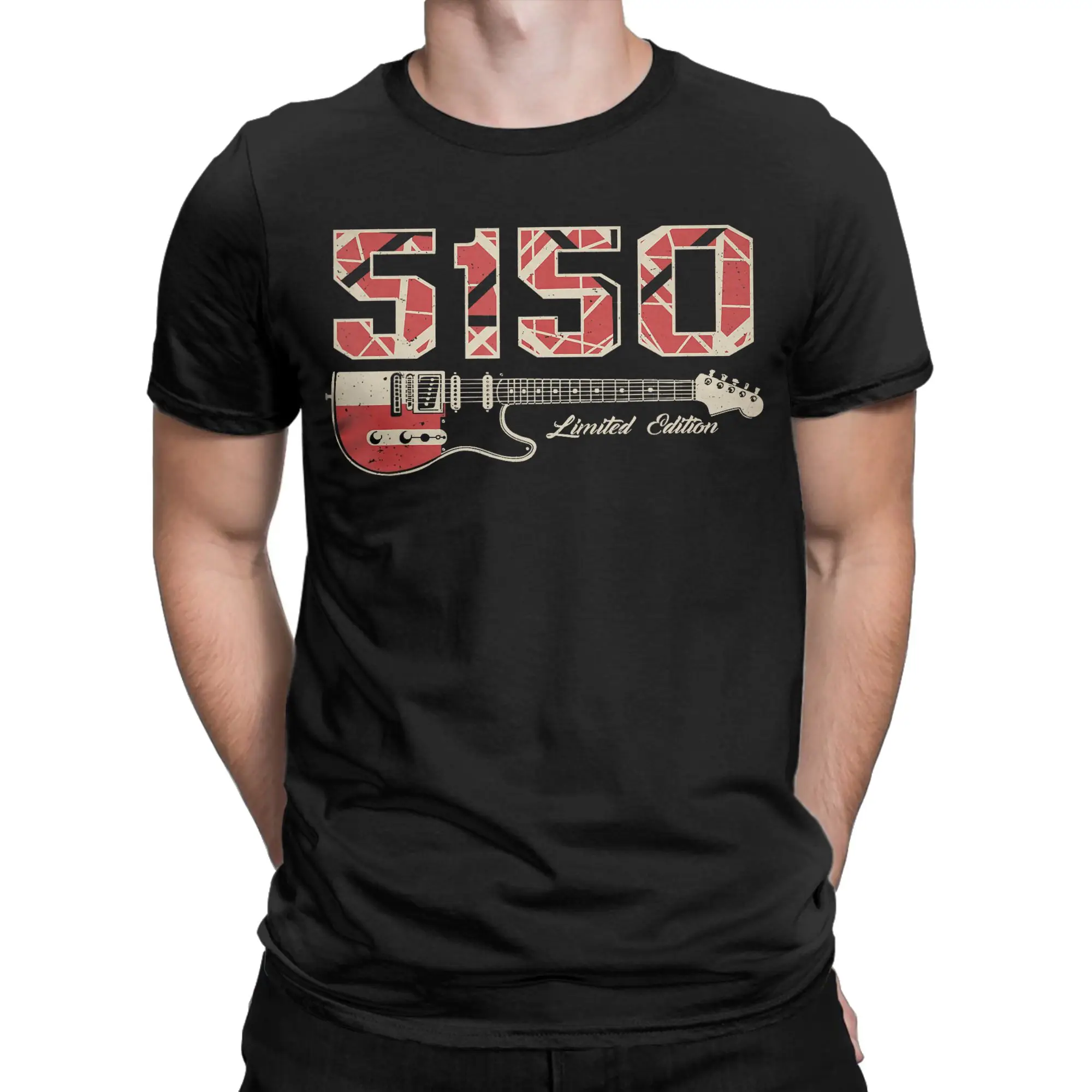 Men T Shirt Van Halen 5150 Rock Music Guitar Limited Edition T Shirts Leisure Summer Tees Pure Cotton Clothes Plus Size 6XL