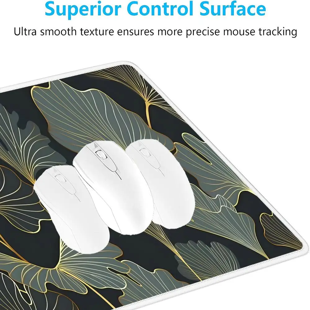 Verde ginkgo folhas mouse pad grande almofada de mesa jogos antiderrapante portátil tablet almofadas estendidas tapete mini pc playmat