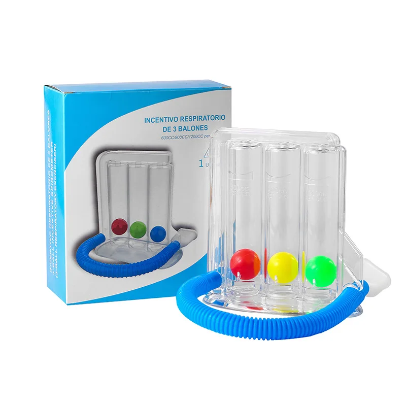 Home Three Ball Vital Capacity Breathing Trainer Incentive Spirometer Lung Inhalation Exerciser Rehabilitation Training Device