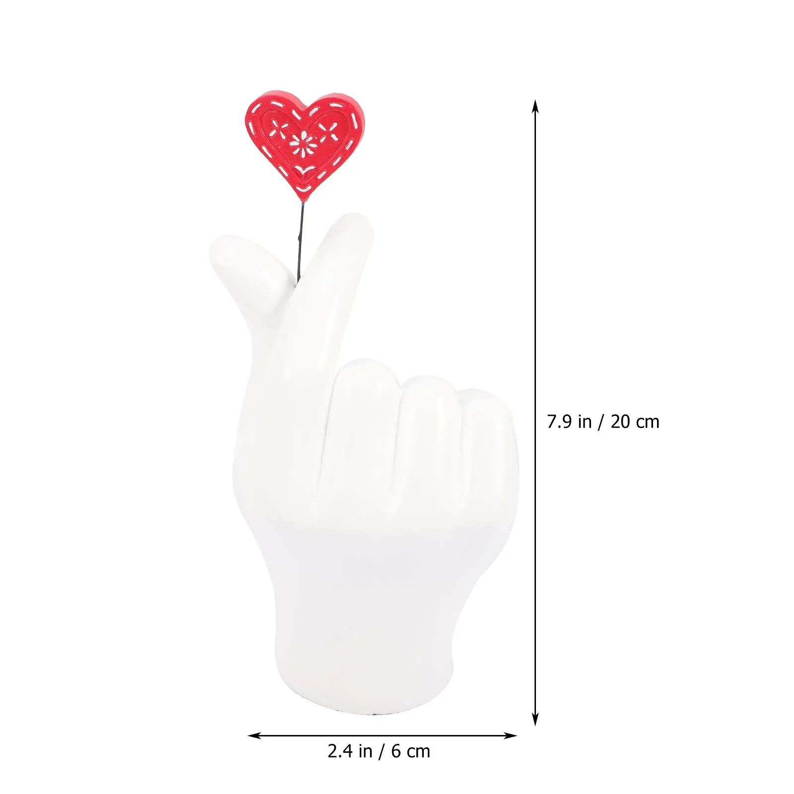 

Love Gesture Ornaments Desktop Decor Commemorate White Resin Centerpiece for Valentine