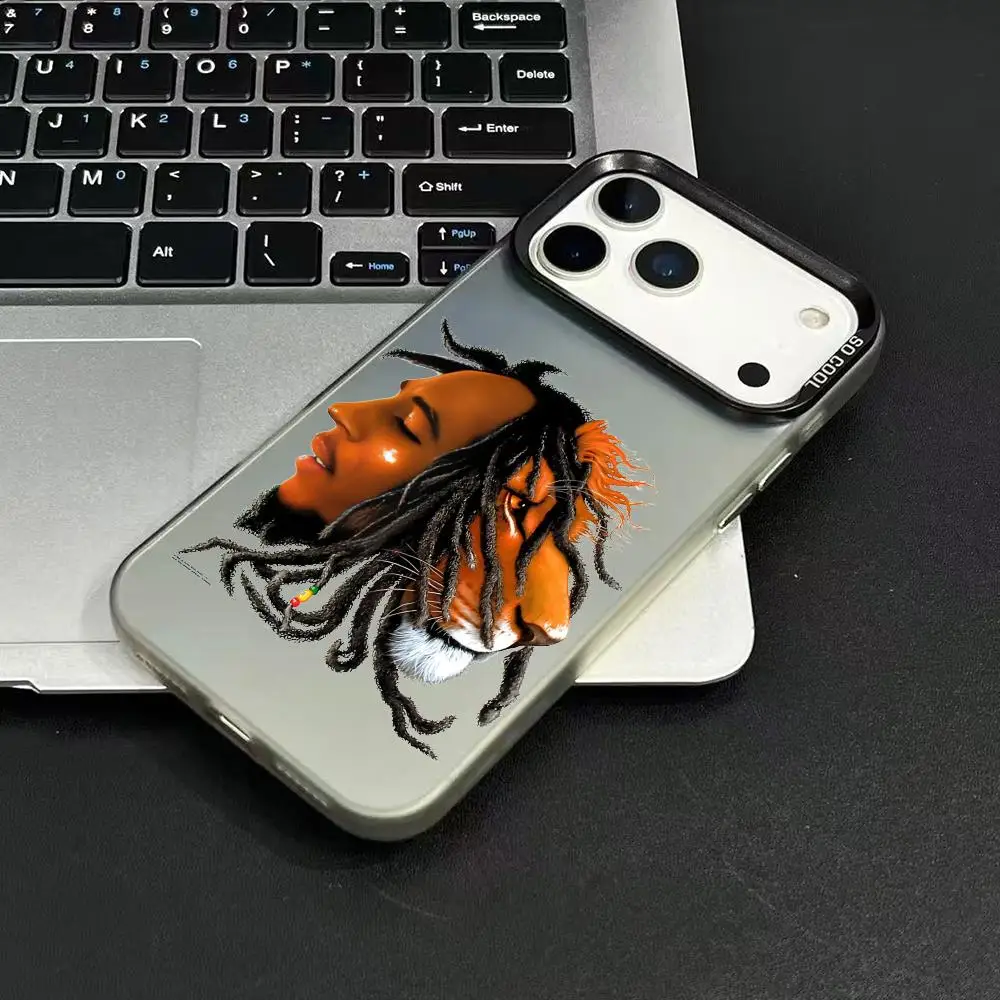 جامايكا بوب إم مارلي الأسد قضية الهاتف آيفون 17 16 15 14 13 12 11 برو ماكس الهواء ماتي ليزر أورورا للصدمات فوندا #3