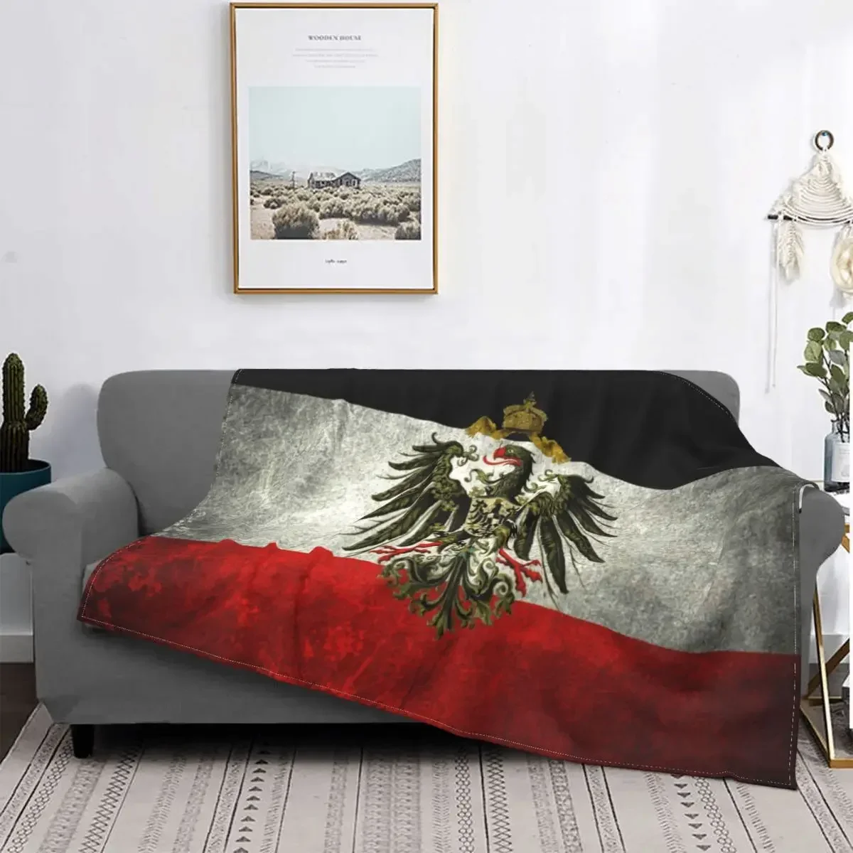 German Empire Flag Blanket - Soft Fleece Flannel Throw Ideal for Sofa, Home & Bed Use, Warm and Cozy Autumn Quilt