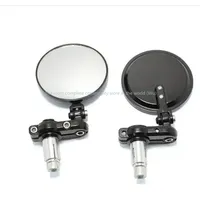 2PCS Universal motorcycle bike modified retro folding motorcycle rearview mirror black blank 22mm handlebar rearview mirror
