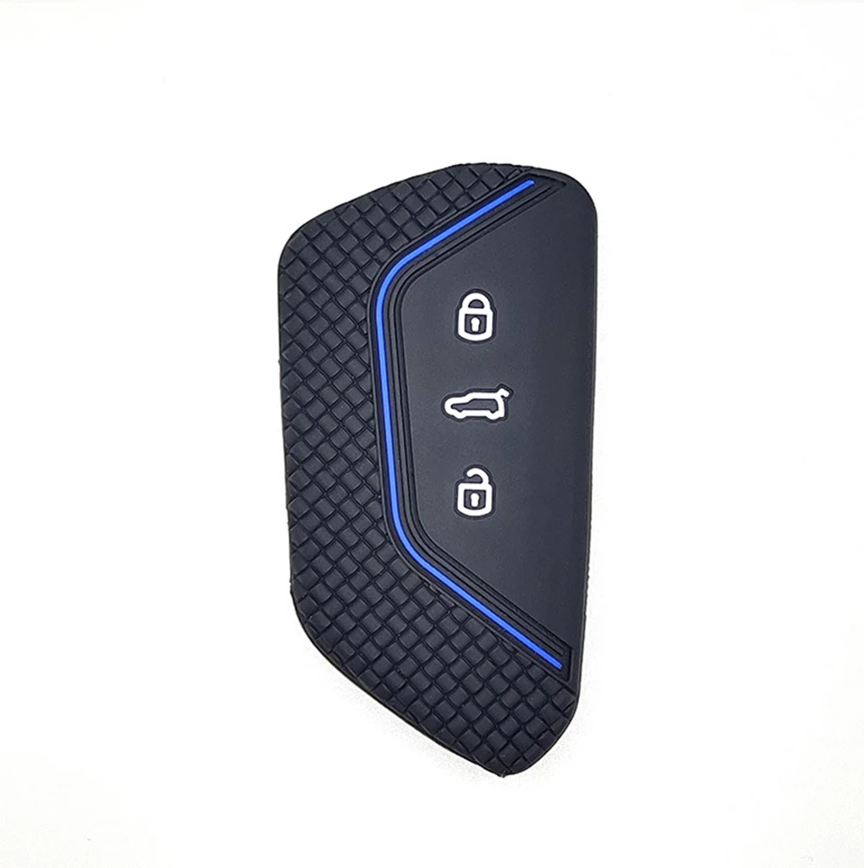 3-Tasten-Silikon-Schlüsselhülle für VW Golf 8 Mk8 GTI GTD R ID3 ID4 2020 für Skoda Octavia 4 8 A8 MK4 VAG Gruppe 2021 Seat Leon – Detail 7