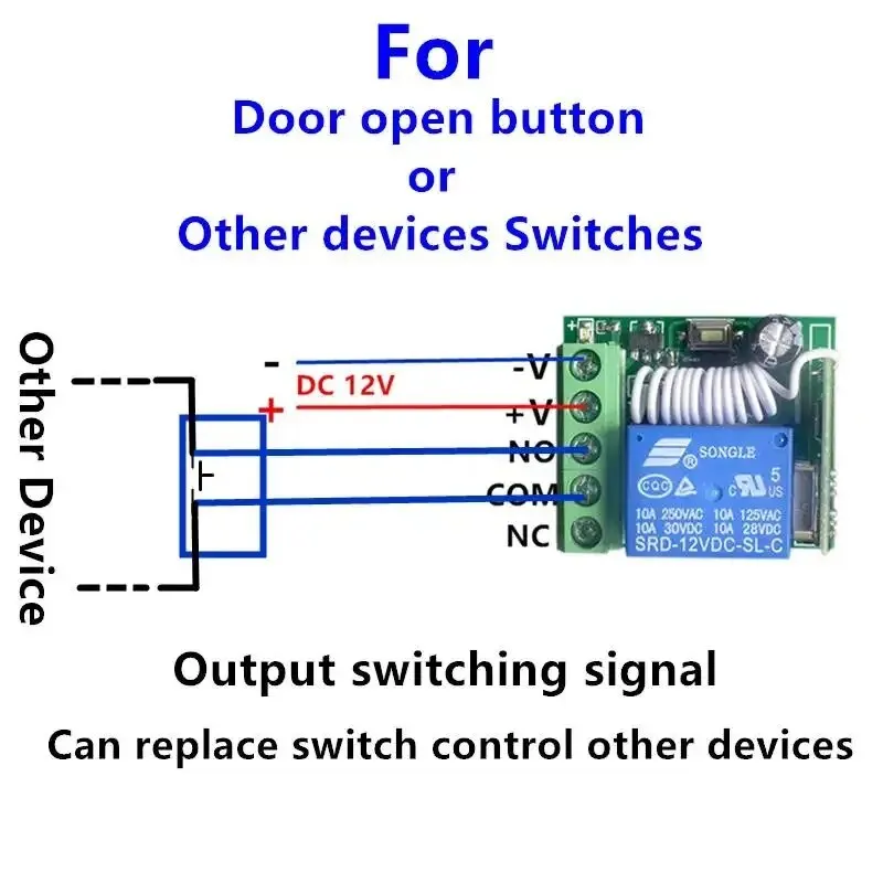 GERMA DC 12V 1 CH modulo interruttore relè telecomando Wireless codice di apprendimento DC 12V RF ricevitore supereterodina Controller 1CH