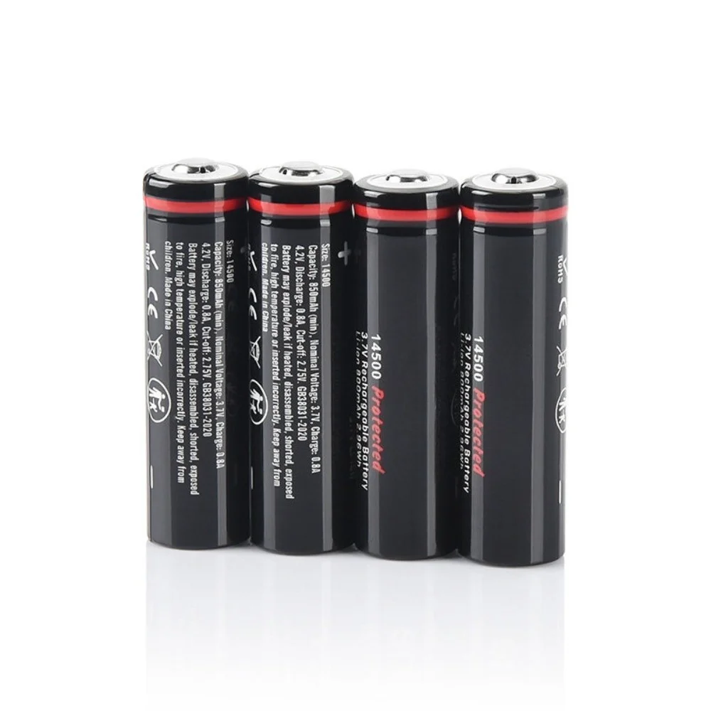 14500 AA Lithium Battery 3.7V 800mAh 4PCS with Battery Box for Remote Control Mouse Fan Flashlight A-grade Battery Cell