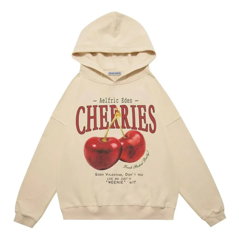 Fashion trend Aelfric Eden patterned hoodie Neutral Cherry Print Super Dalian hoodie Sweatshirt Long sleeve street hoodie jumper