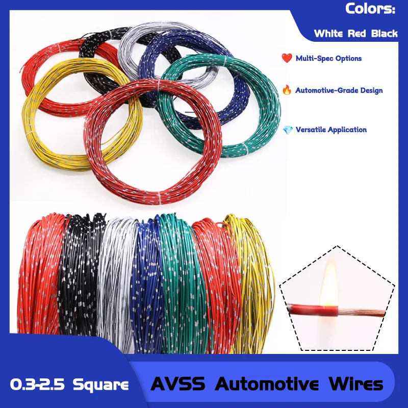 

OFC Oxygenfree Pure Copper Twisted Pair Power Cord Line Car Speaker Audio Cable 2~30M AVSS Car Wire 22 20 18 16 15 14 13 AWG