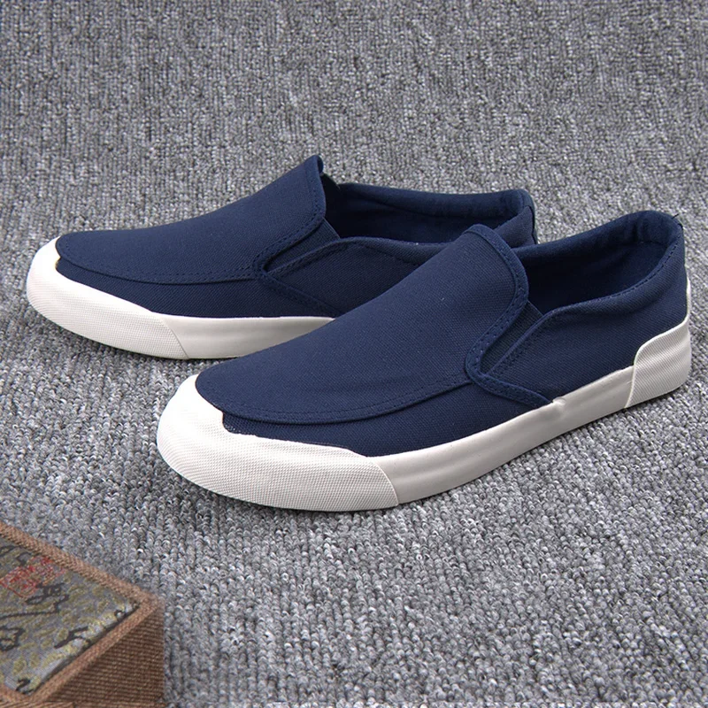 Mùa Thu Nam Vulcanize Giày Sneaker Thoáng Khí Đơn Giản Joker Cho Nữ Xuân Thu Slip On Nam Vải Canvas Chịu Mài Mòn đế Bằng