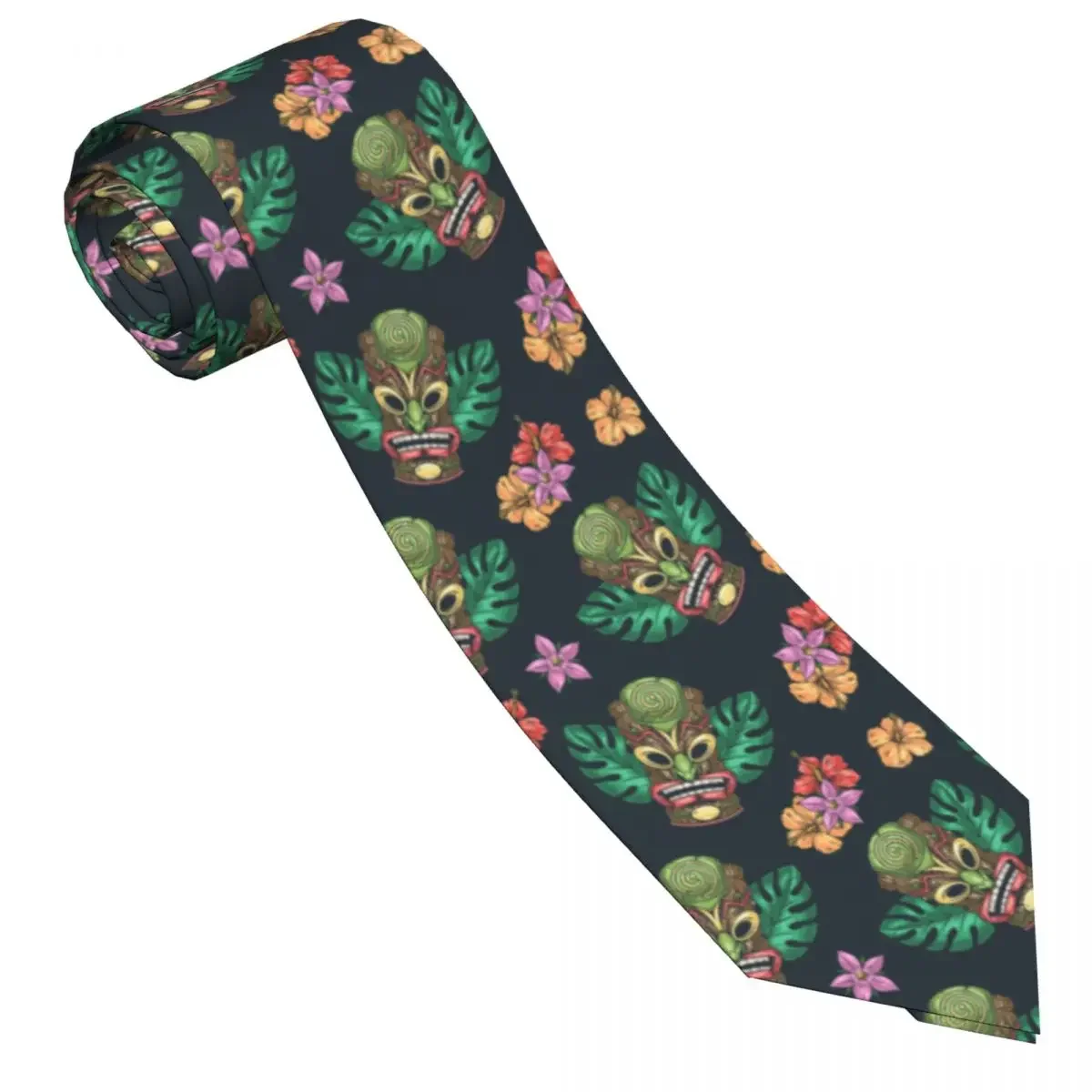 Tiki Mask Colorful Tie For Men Women Necktie  Clothing Accessories