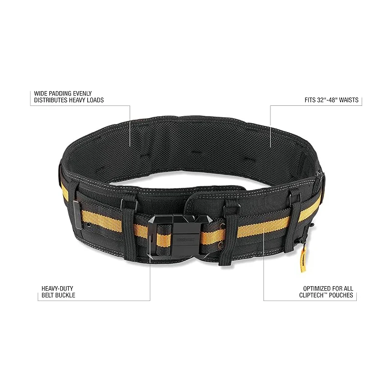 TOUGHBUILT TB-CT-41P Pro Padded Belt Heavy Duty Buckle Back Support Adjustable Comfortable Sturdy Durable Tool Strap